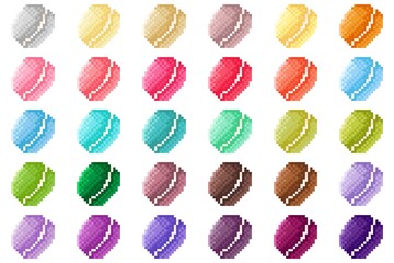 Wall Mural - Macaron pixel art set. Vector illustration. Valentine's Day.	