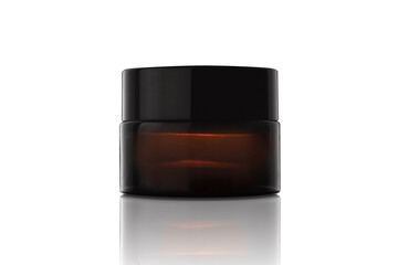 Dark color glass cosmetic Jar Mockup. Cosmetic product for skin care.