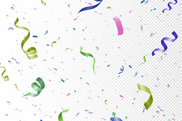 Poster - Abstract colorful confetti decorative transparent background vector