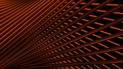 Poster - Background of moving lattice 3d lines. Motion. Steel metal grating with lines. Background of 3d metal lines with bends in space