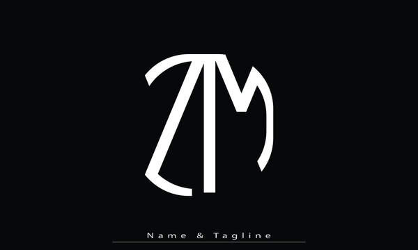 Alphabet letters Initials Monogram logo ZM , MZ