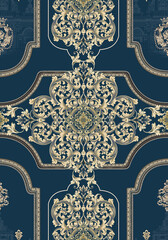 Poster - Beautiful seamless pattern in baroque style