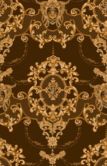 Canvas Print - Beautiful seamless pattern in baroque style