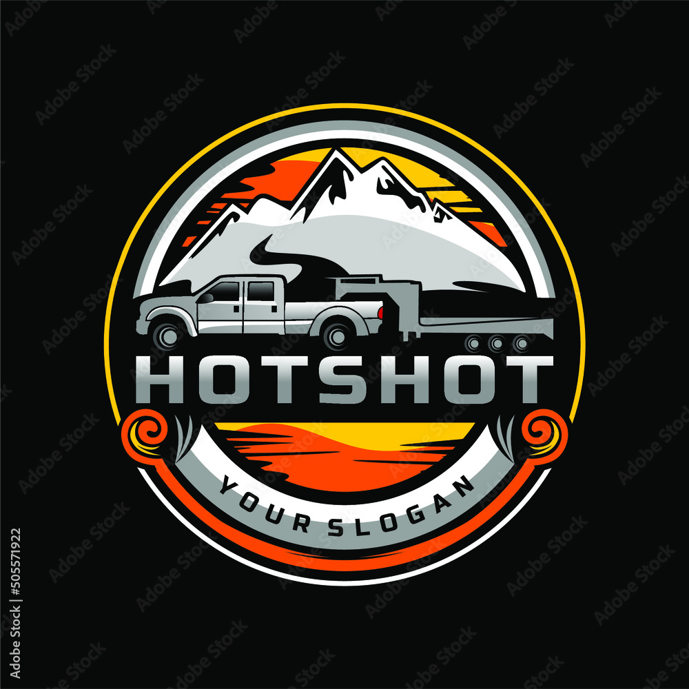 Hotshot Trucking Delivering Mountain Logo Design Vector Illustration hotshot-trucking-delivering-mountain-logo-design-vector-illustration