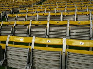 Poster - Empty chairs in the stadium due to the canceled events during the COVID-19 pandemic