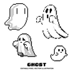 Wall Mural - Pixel ghost set icon design vector