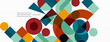 © antishock - Beautiful abstract background. Circles, triangle shapes, and squares. Minimal geometric template for wallpaper, banner, background or landing