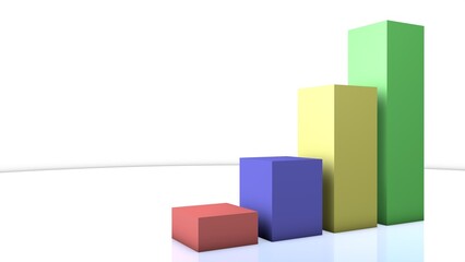 Poster - Statistics and graphs. Financial statements. 3D rendering.