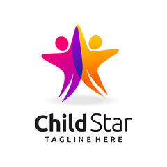 Wall Mural - Child star logo with star concept