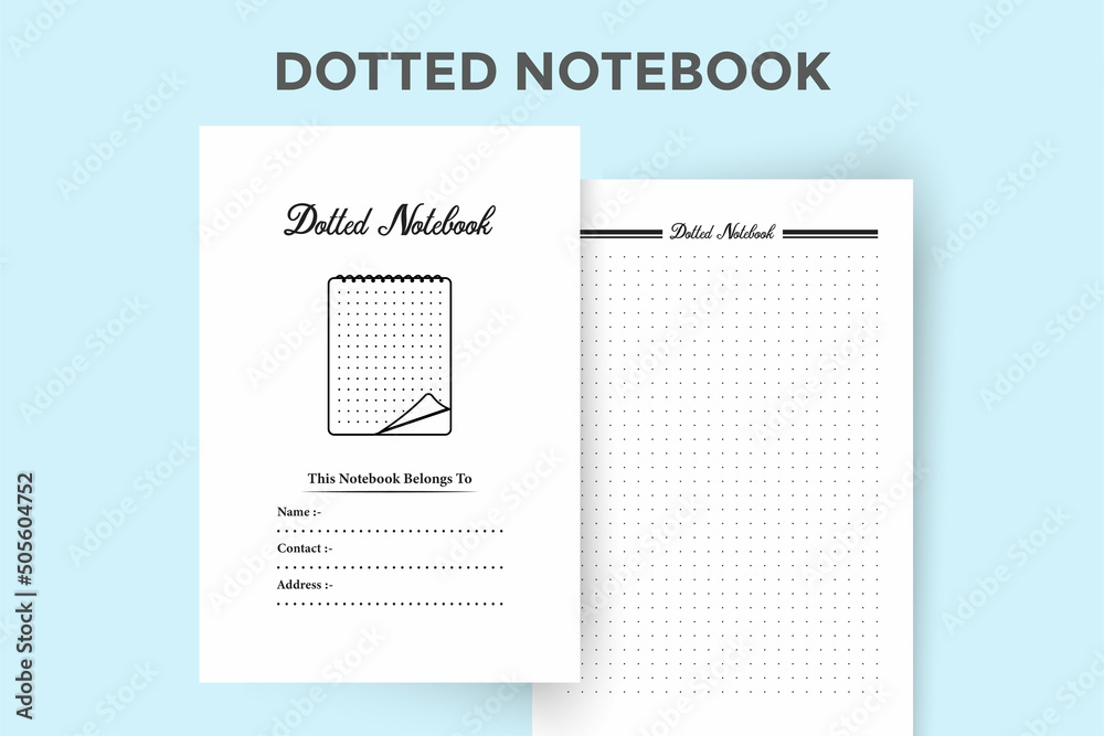 Dotted notebook KDP interior template. Dotted scrapbook for sketch and ...