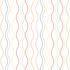 Poster - Cute colorful abstract pattern, vertical wavy lines
