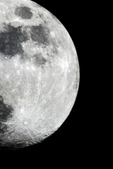 Sticker - Magical grayscale shot of a moon against black background