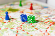 board game fun orienteering map and dice