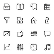 UI Essential Line Icons Set