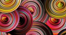 Abstract Psychedelic Fractal Background Of Stylized Watercolor Illustration, Colored Chaotically Blurred Spots And Paint Strokes Of Different Sizes And Shapes