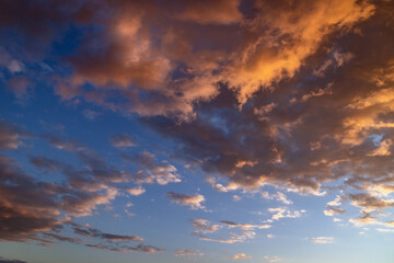 Poster - View of a sunset sky in Warsaw, capital of Poland