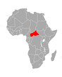 Karte von Zentralafrikanische Republik in Afrika