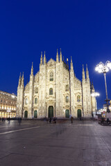 Wall Mural - Milan Cathedral Duomo di Milano church travel traveling holidays vacation town portrait format at twilight in Italy