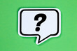 canvas print picture - Question mark asking questions ask help problem information support speech bubble communication concept talking saying