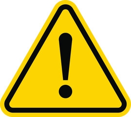 yellow warning dangerous attention icon, danger symbol, filled flat sign, solid pictogram, isolated 