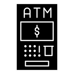 Wall Mural - atm glyph icon