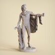 Apollo Belvedere statue, a copy of an antique italian marble statue discovered in the 15th century. 3d illustration of God Apollo sculpture.