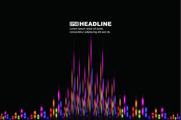 Poster - colorful upward glowing lines internet speed sense vector background