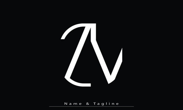 Alphabet letters Initials Monogram logo ZV , VZ