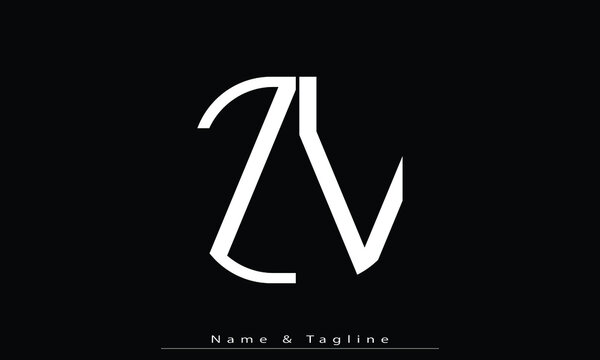 Alphabet letters Initials Monogram logo ZV , VZ