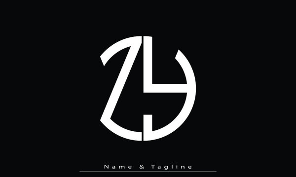 Alphabet letters Initials Monogram logo ZY , YZ