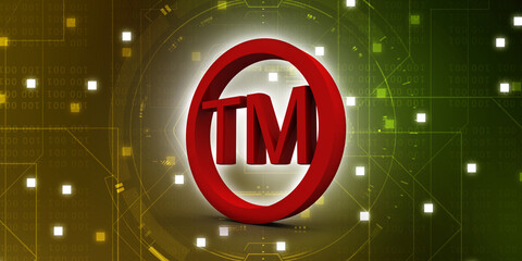Poster - 3d rendering tm trade mark sign concept