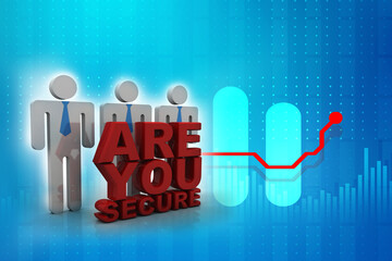 Poster - 3d rendering ARE YOU SECURE business people