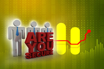 Poster - 3d rendering ARE YOU SECURE business people