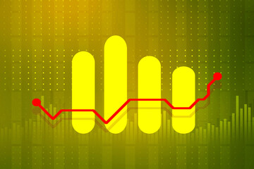 Poster - 2d rendering Stock market online business concept. business Graph 
