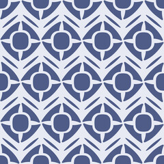 Poster - Diamonds with round shapes inside. Vector identical blue shapes.