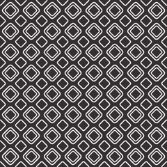 Poster - Double white diamonds on a black background. Vector decor pattern of identical simple rhombuses.
