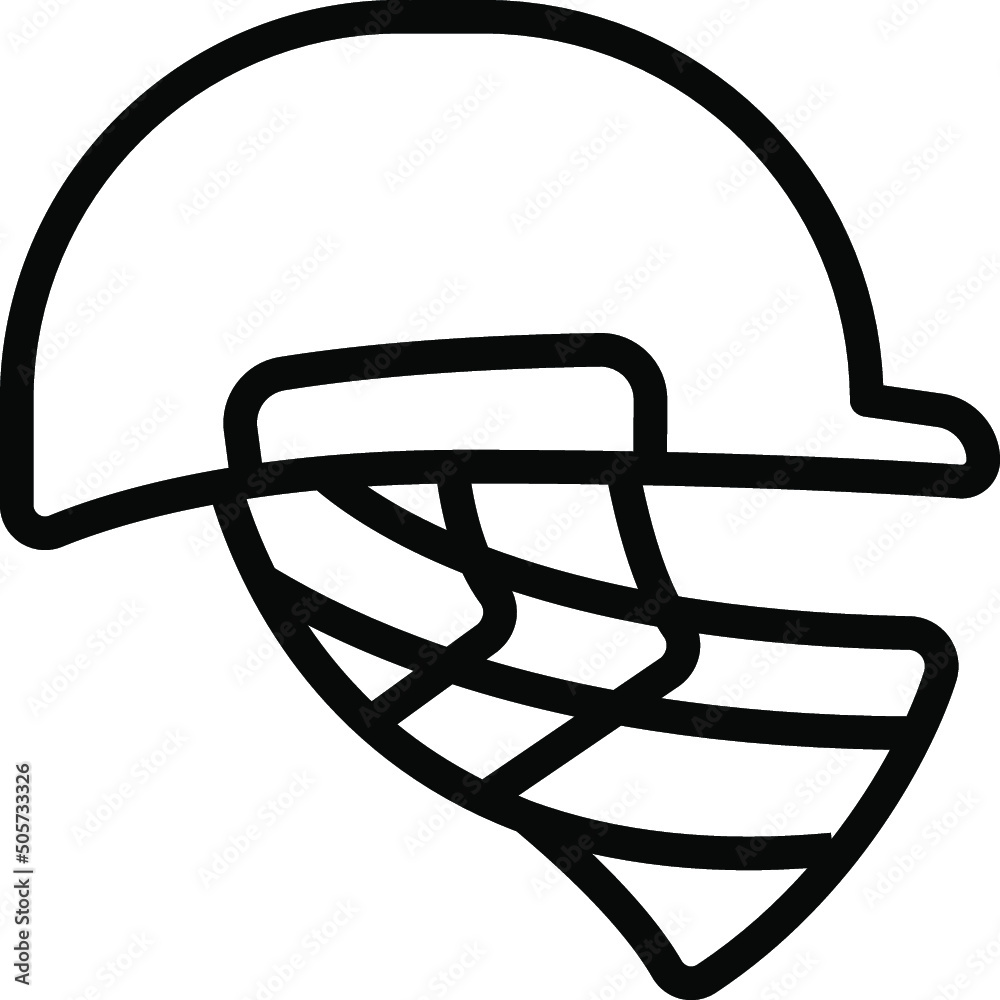 cricket helmet icon Cricket Helmet Icon Stock Vector