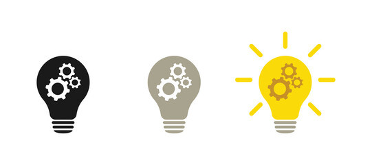 Poster - Lamp and Cogwheel - An innovative lamp and gear. Web design.