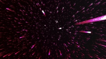 Poster - Animation of cosmic stream with lines. Motion. Centralized flow of luminous lines in outer space. Glowing lines move on black background