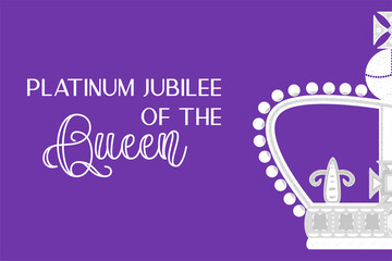 platinum jubilee of the queen card template. royal celebration party background. elegant crown on po