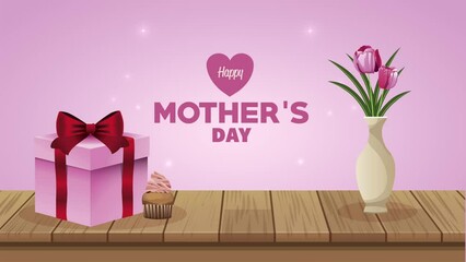 Canvas Print - happy mothers day lettering animation