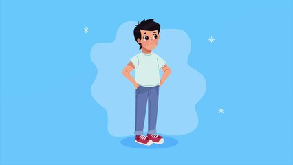 Sticker - young man standing character animation