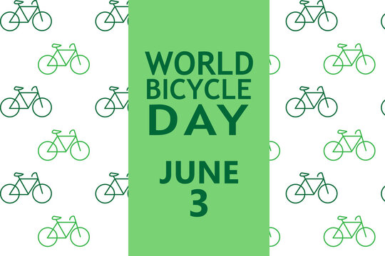 World Bicycle Day. June 3. Holiday concept. Template for background, banner, card, poster with text inscription. vector illustration with bicycle design. Car free day concept.