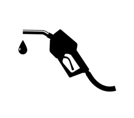 Wall Mural - Fuel pump petrol icon drop hanging. Gas pump gun logo vector pipe gasoline