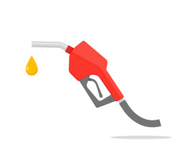 Wall Mural - Fuel pump petrol icon drop hanging. Gas pump gun logo vector pipe gasoline