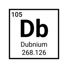 Sticker - Dubnium chemical element sign. Dubnium atom element sign