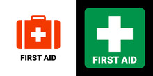 First Aid Icon Symbol. Vector Cross Safety Medic Treatment Ambulance First Aid Help