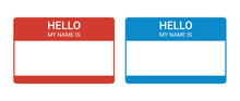Name Tag Hello Sticker Badge. My Nametag Label Vector Hello Card Introduction Blank Sign