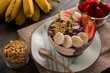 Acai bowl with strawberry and banana.
