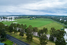 Incoming Rain Over Flooding Farmland In Hunter Valley